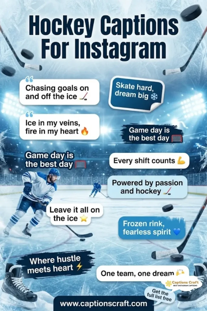 129+ Powerful Hockey Captions For Instagram and Quotes to Boost Your Game Day Spirit