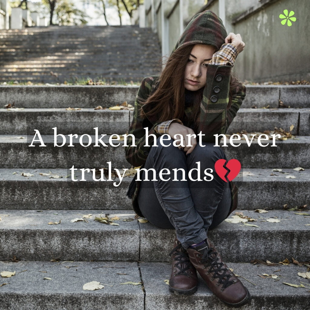 A shattered heart, forever incomplete.