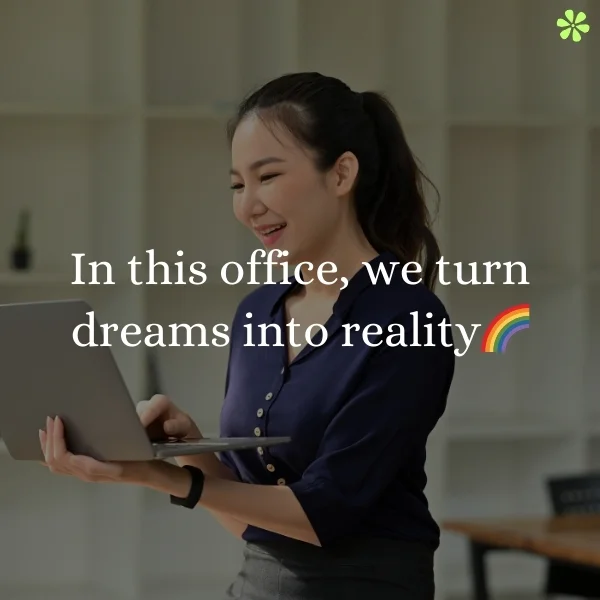 200+ Office Instagram Captions That'll Work Magic On Your Feed 2 In this office, dreams become reality. A team of professionals working together to achieve success.