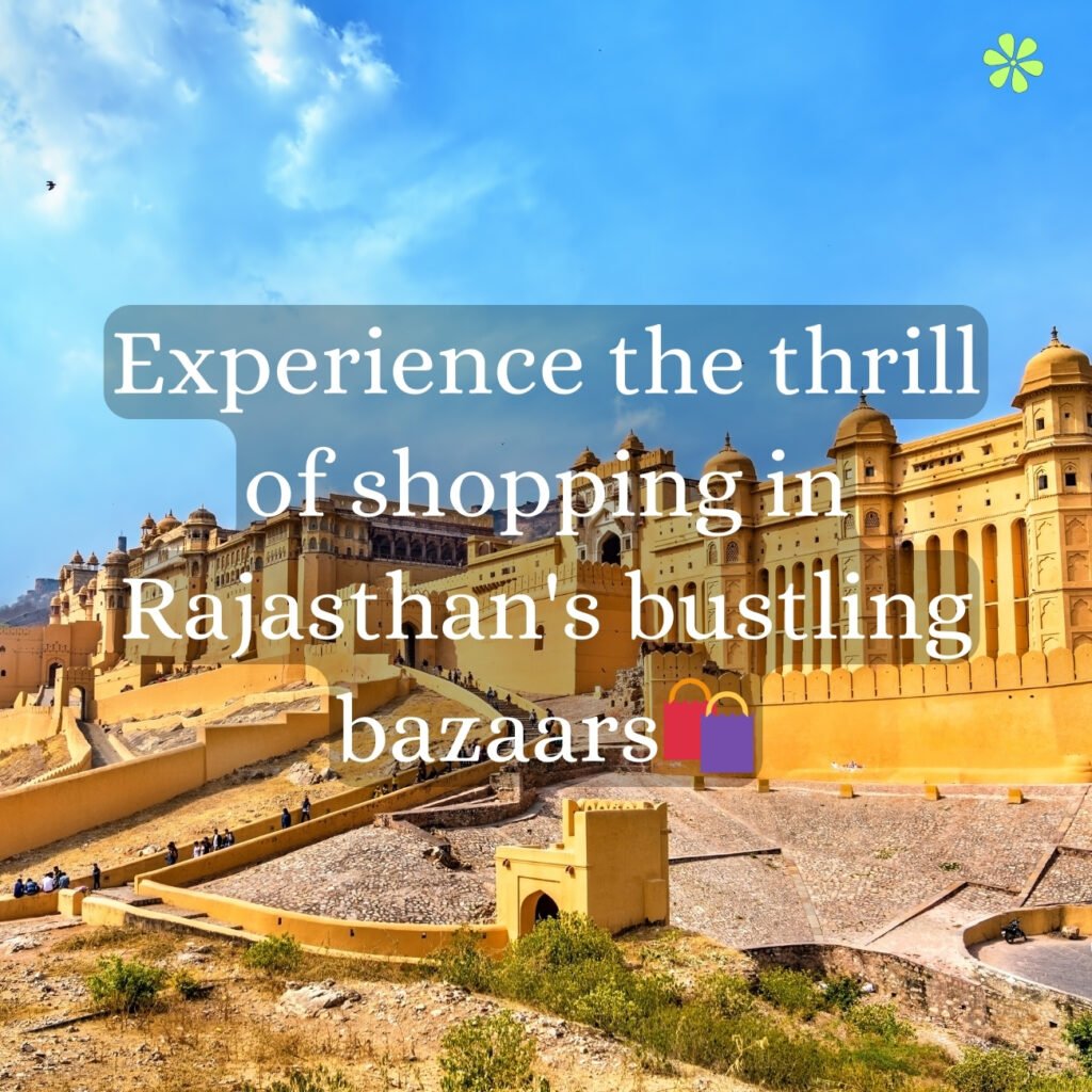 Experience the vibrant shopping scene in Rajasthan's bustling bazaars, filled with excitement and cultural treasures.
