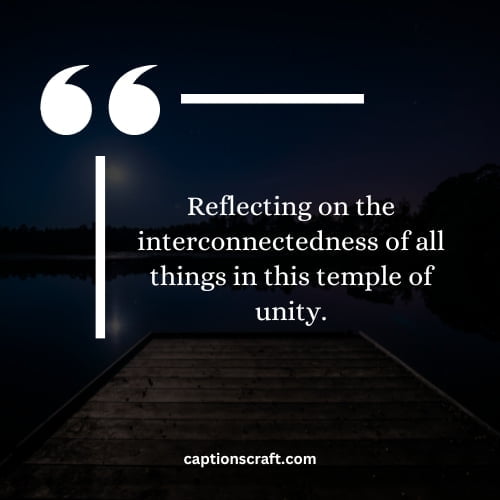 Reflection on the interconnectedness of all things in this temple of unity. A serene and profound depiction of harmony and oneness.