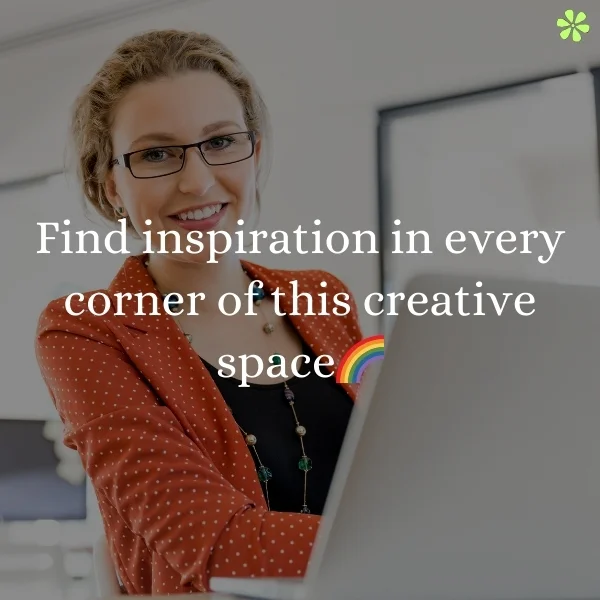 200+ Office Instagram Captions That'll Work Magic On Your Feed 3 A creative space filled with inspiration at every turn.