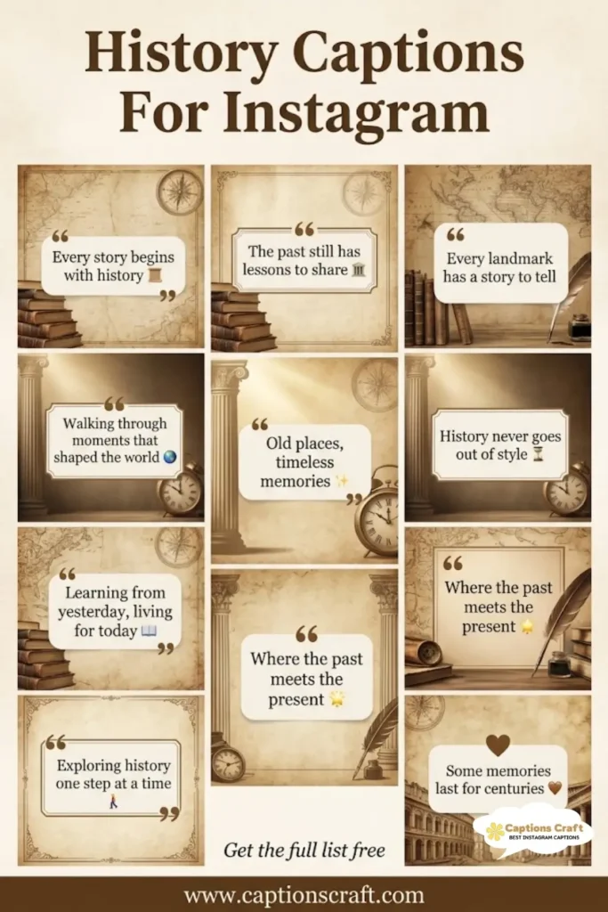 147+ Timeless History Captions For Instagram and Quotes That Spark Curiosity and Wonder