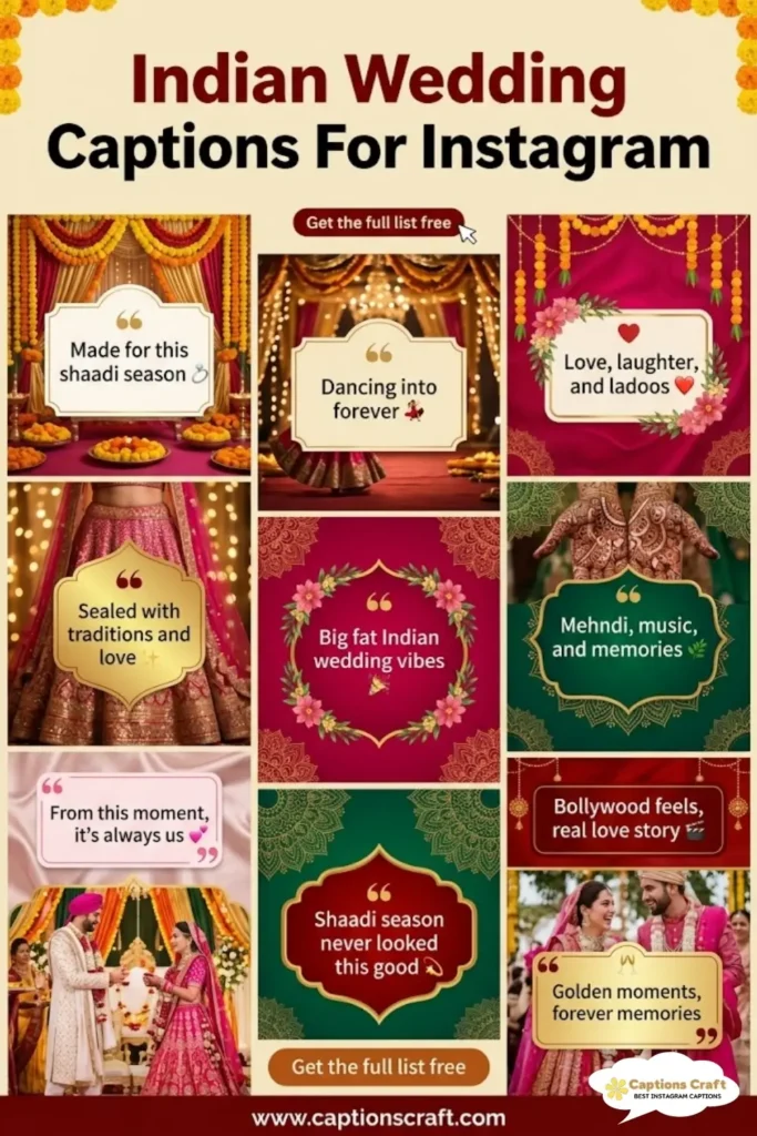 149+ Magical Indian Wedding Captions For Instagram and Quotes to Cherish Forever