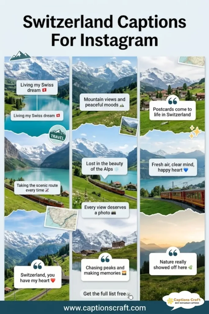147+ Stunning Switzerland Captions For Instagram and Quotes to Inspire Your Journey
