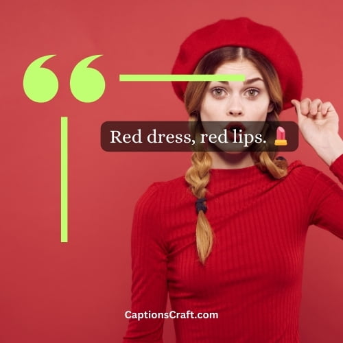 Three Word Caption For Red Dress Instagram (Editors Pick)
