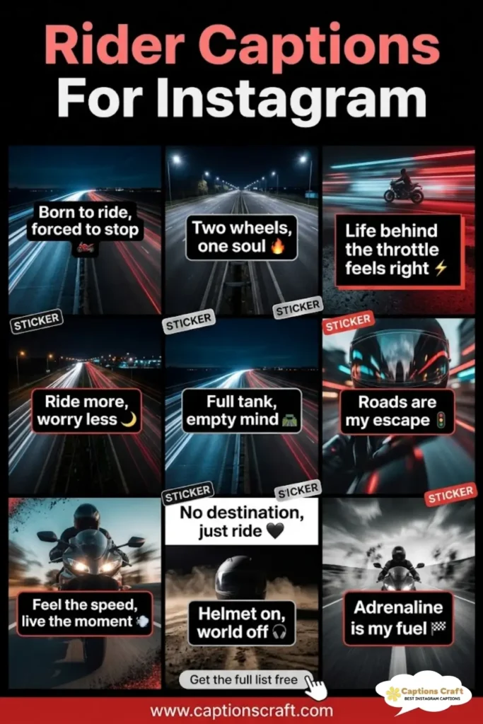 143+ Inspiring Rider Captions For Instagram and Quotes to Fuel Your Adventure