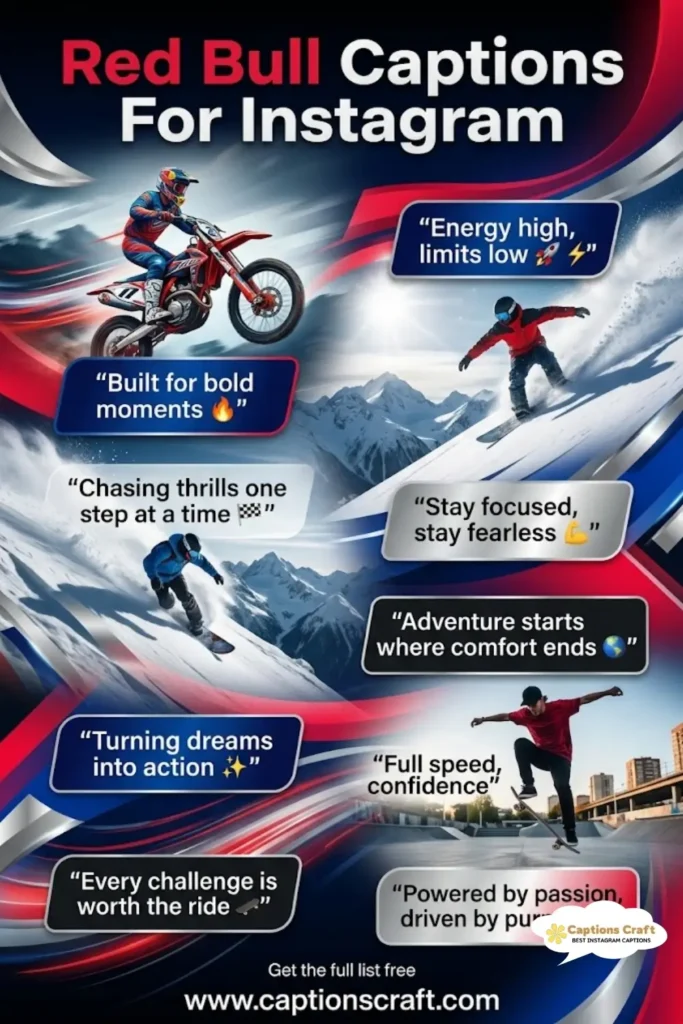 135+ Energizing Red Bull Captions For Instagram and Inspiring Quotes to Boost Your Feed