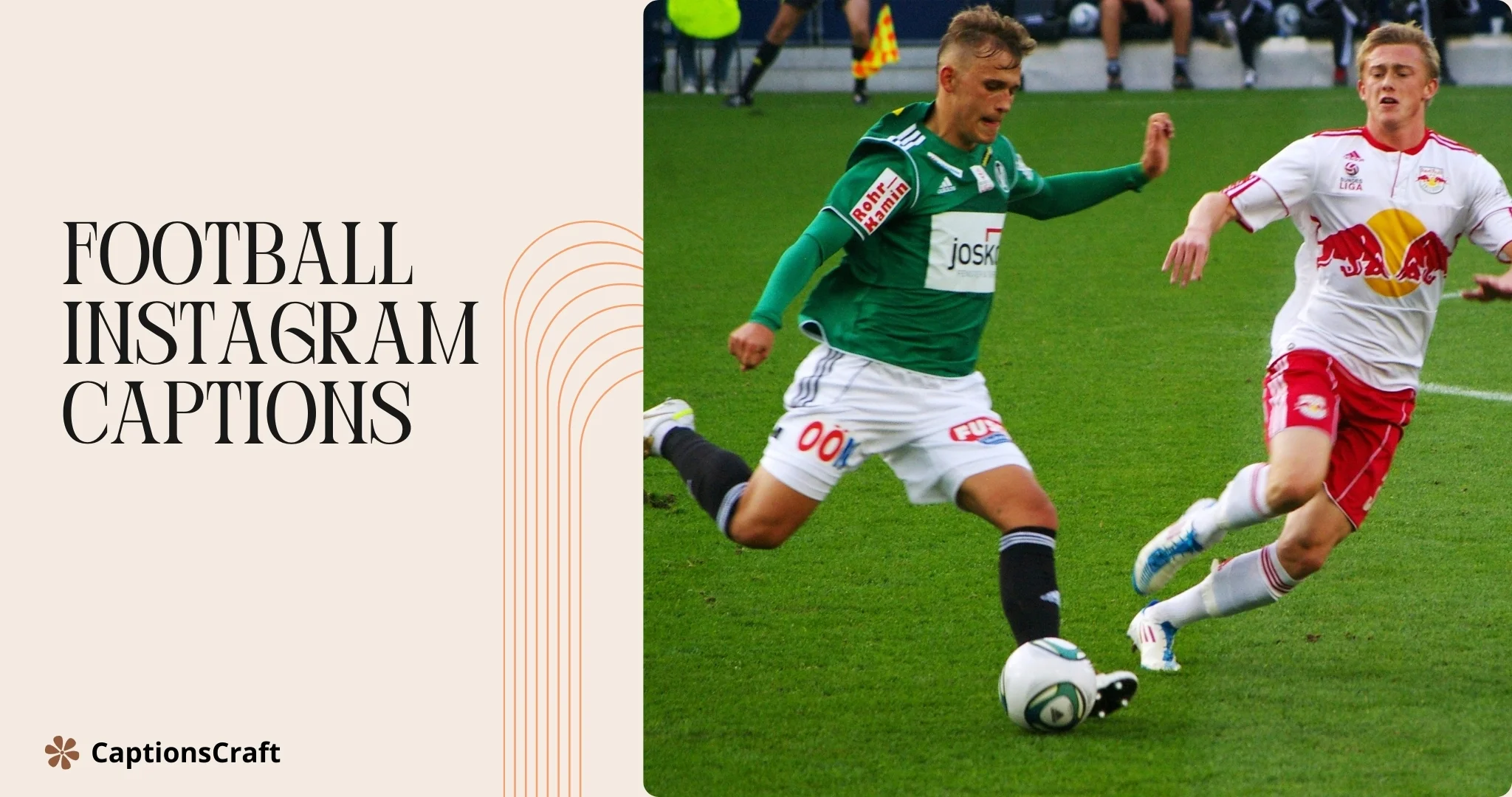 Two soccer players competing on a field, displaying their skills and determination in a thrilling match.