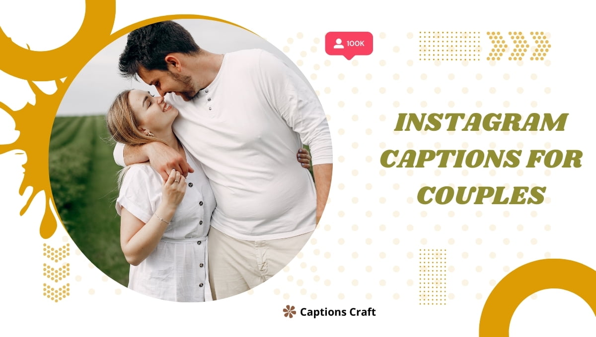 Instagram captions for couples: "Lovebirds sharing a romantic moment, capturing their bond in a heartfelt caption."