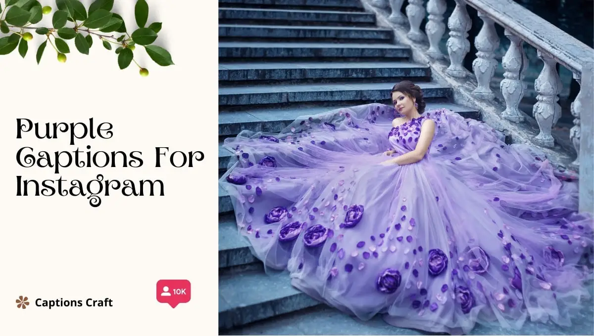 Engaging Instagram captions in shades of purple for your photos.