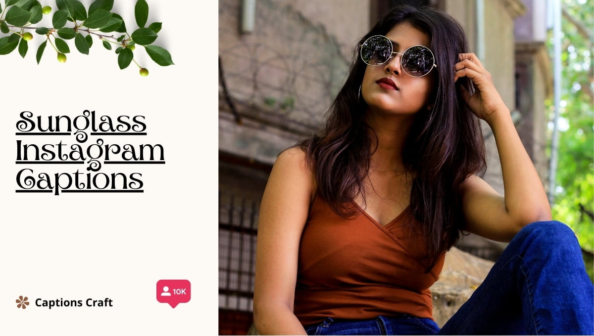 200+ Sunglass Captions For Instagram to Elevate Your Style 3 A woman wearing shades, relaxing on a wall, soaking up the sunshine.