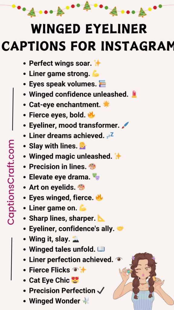 Winged Eyeliner Captions for Instagram