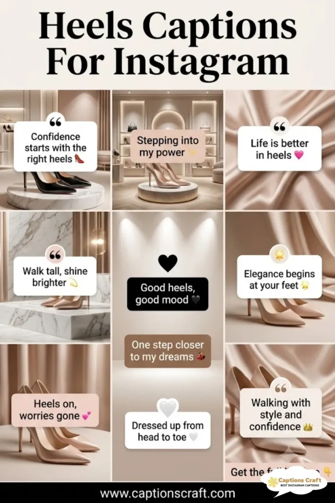 145+ Stunning Heels Captions For Instagram And Quotes That Make Your Style Shine