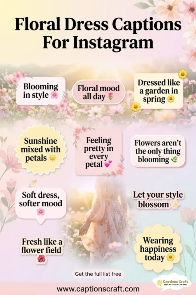 137+ Chic Floral Dress Captions For Instagram And Quotes That Radiate Style and Joy