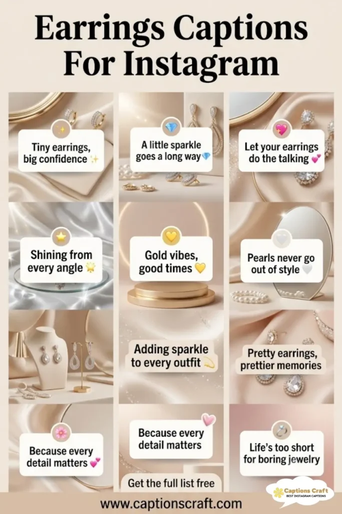 Shimmering Earrings Captions For Instagram and Quotes with 139+ Dazzling Flair