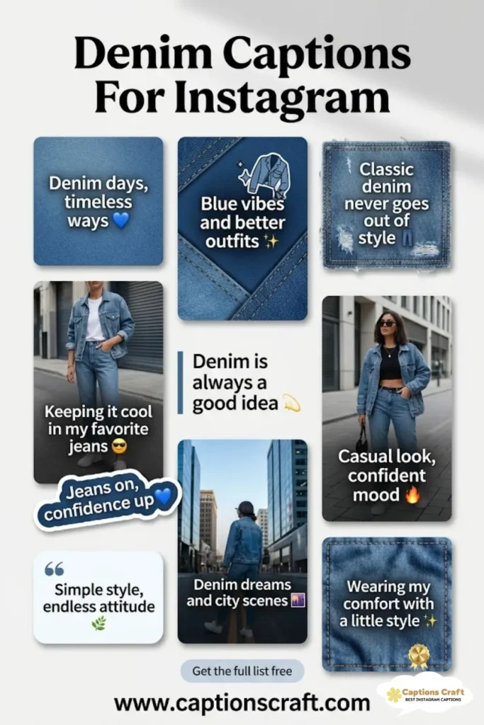 123+ Stylish Denim Captions For Instagram and Quotes That Spark Joy in 2026