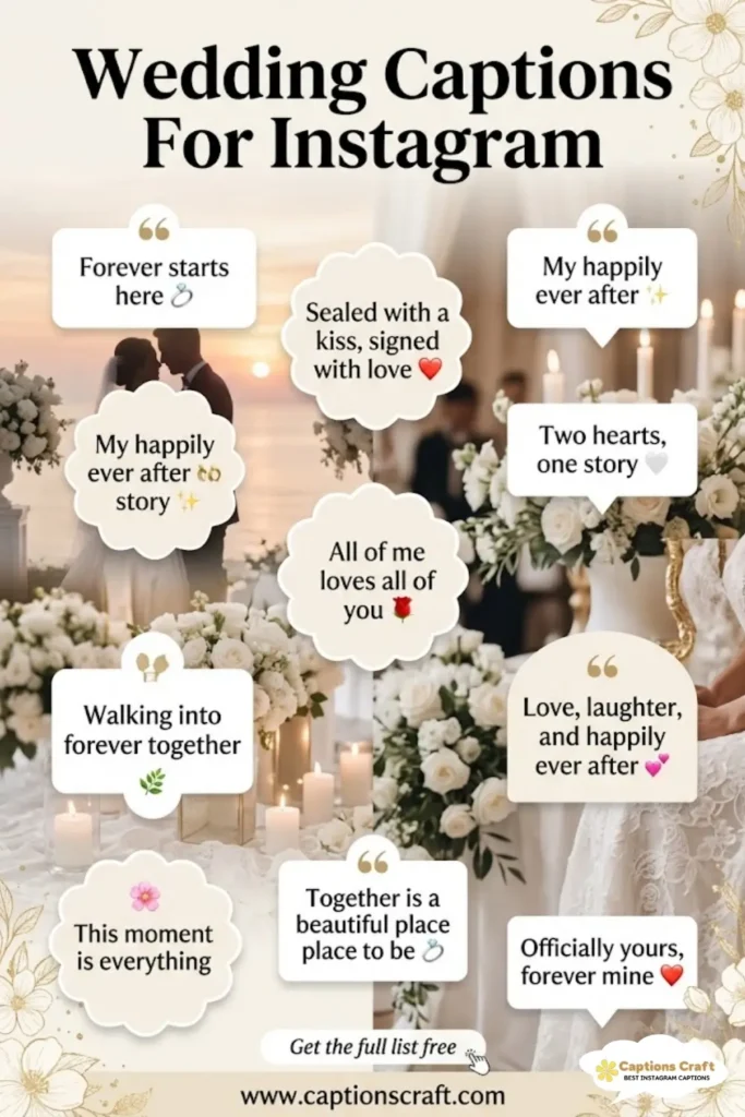 125+ Irresistible Wedding Captions For Instagram and Quotes to Celebrate Love
