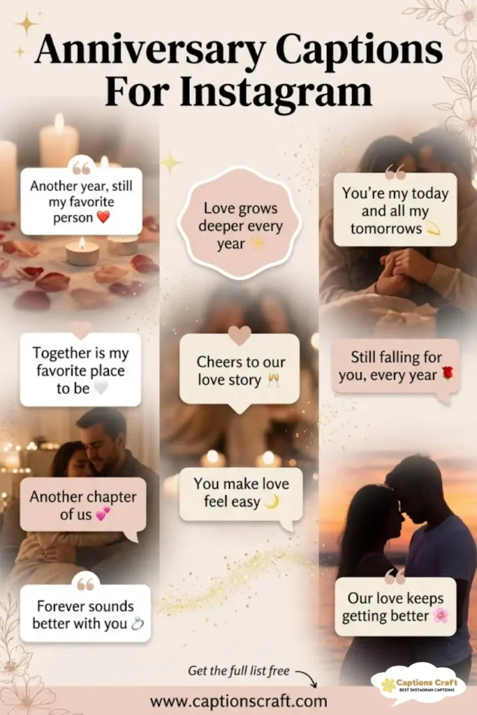 135+ Sweet Anniversary Captions For Instagram and Quotes For Romantic Moments