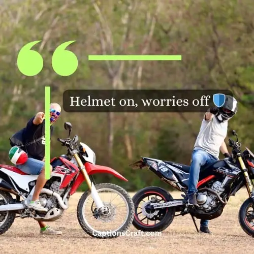 Three Word Helmet Captions For Instagram (Editors Pick)