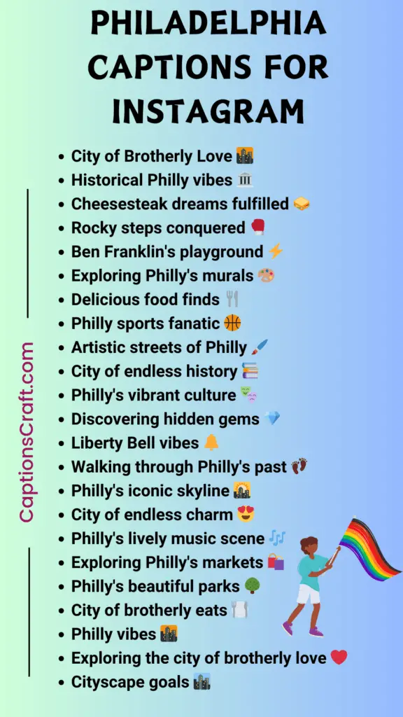 Philadelphia Captions For Instagram