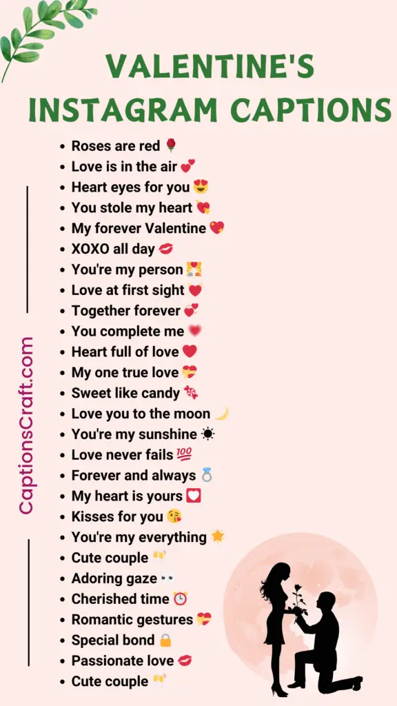 Valentines Instagram Captions