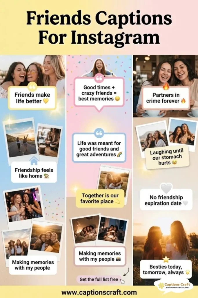 135+ Fun Friends Captions For Instagram And Quotes That Will Brighten Your Feed