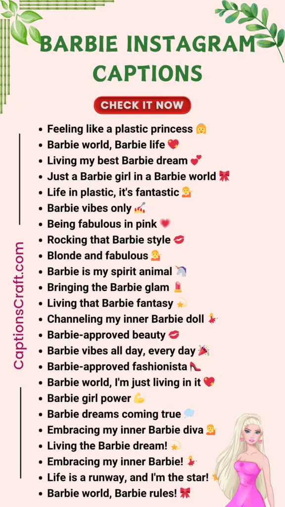 Barbie Instagram Captions 