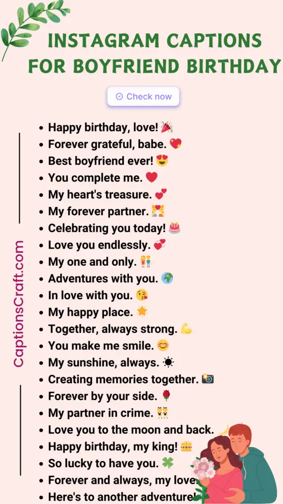 Instagram Captions For Boyfriend Birthday