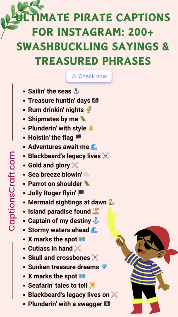 Pirate Captions For Instagram