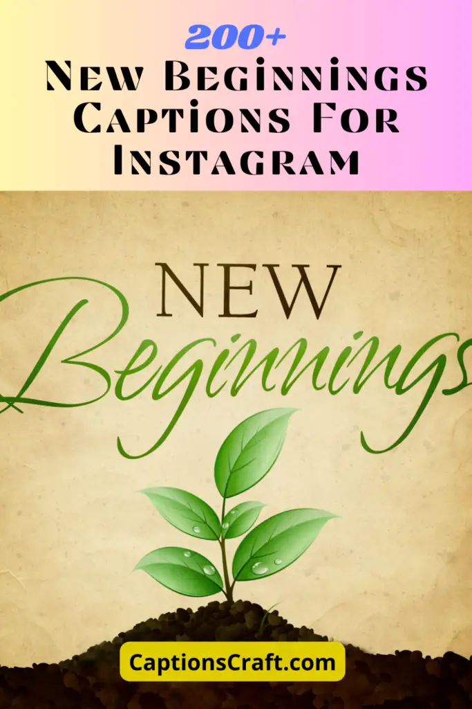 New Beginnings Captions For Instagram