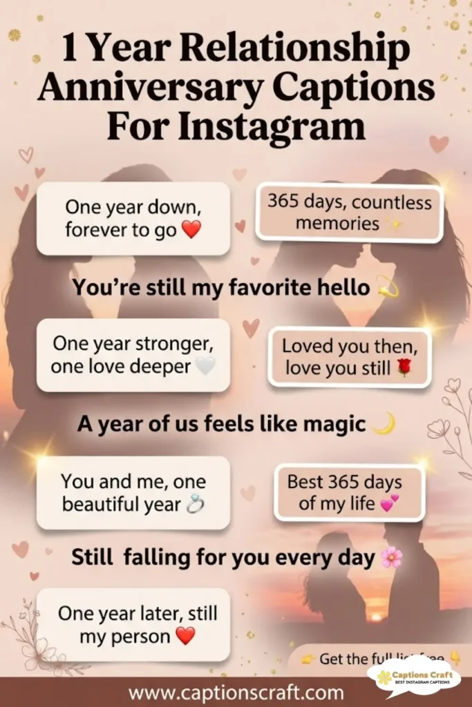 125+ Sweet 1 Year Relationship Anniversary Captions For Instagram And Quotes Moments