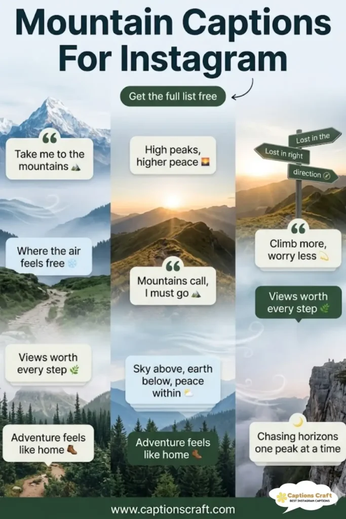 139+ Inspiring Mountain Captions For Instagram and Quotes to Share Your Adventure