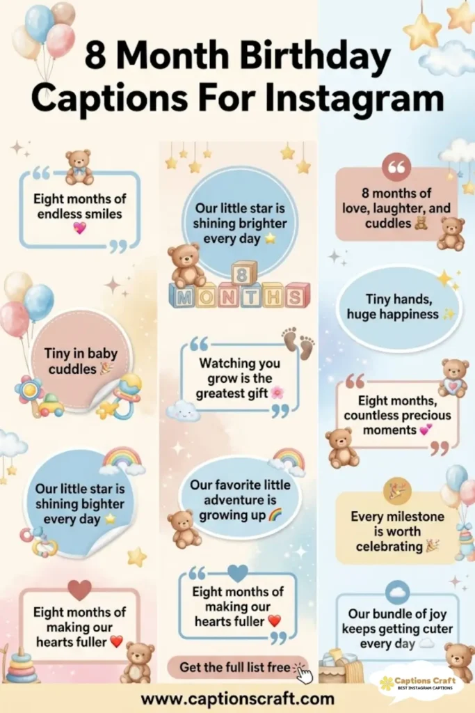 127+ Cute 8 Month Birthday Captions For Instagram And Quotes For Tiny Smiles