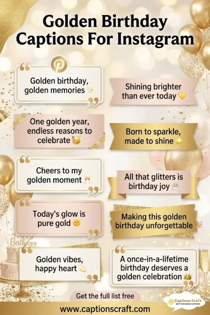 125+ Magical Golden Birthday Captions For Instagram And Quotes to Shine Bright