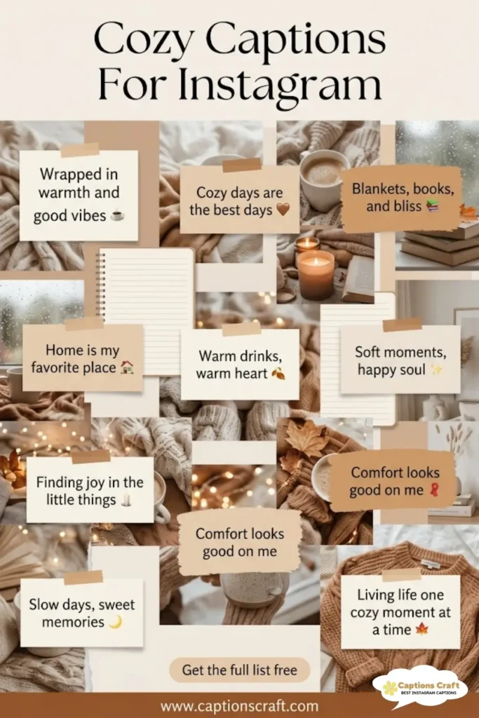 145+ Charming Cozy Captions For Instagram and Quotes to Warm Your Heart