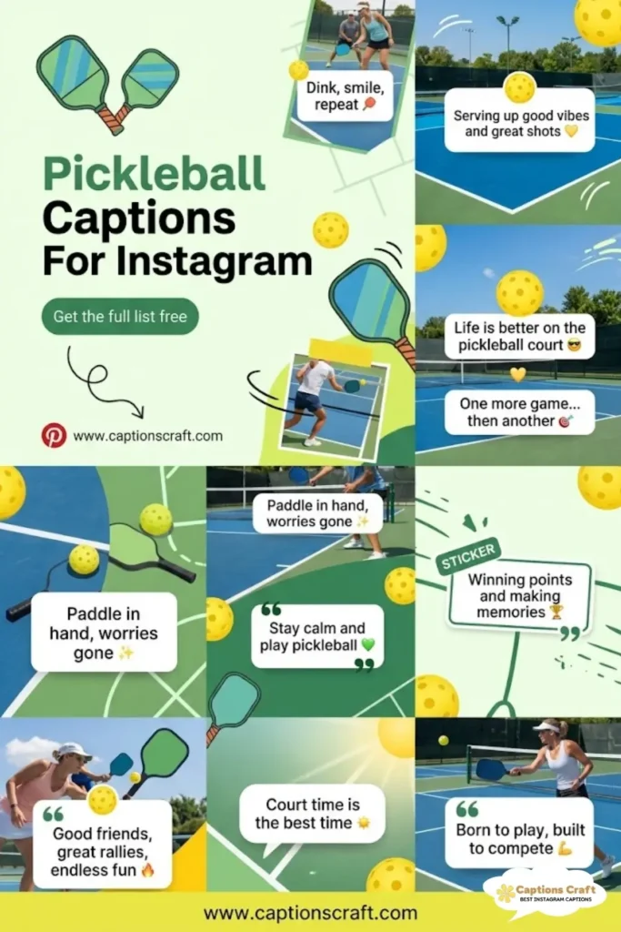 143+ Dynamic Pickleball Captions For Instagram and Inspiring Quotes to Share
