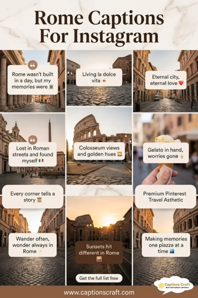 147+ Enchanting Rome Captions For Instagram and Quotes to Inspire Your Journey