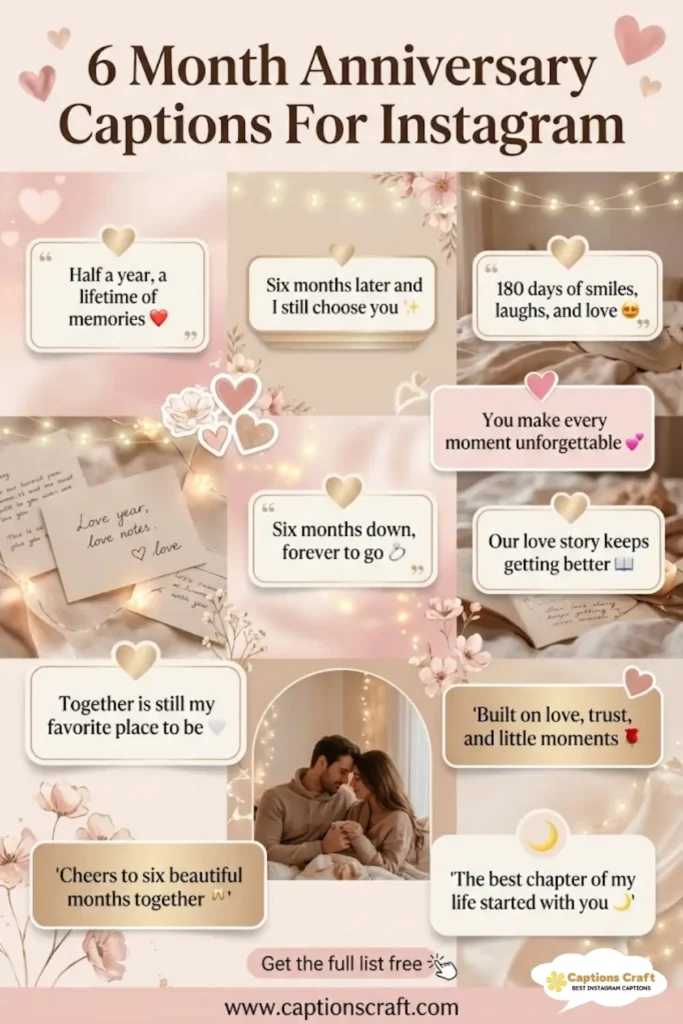 147+ Romantic 6 Month Anniversary Captions For Instagram And Quotes To Mark Our Journey