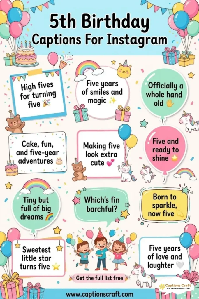 145+ Sweet 5th Birthday Captions For Instagram & Quotes Full Of Fun And Smiles