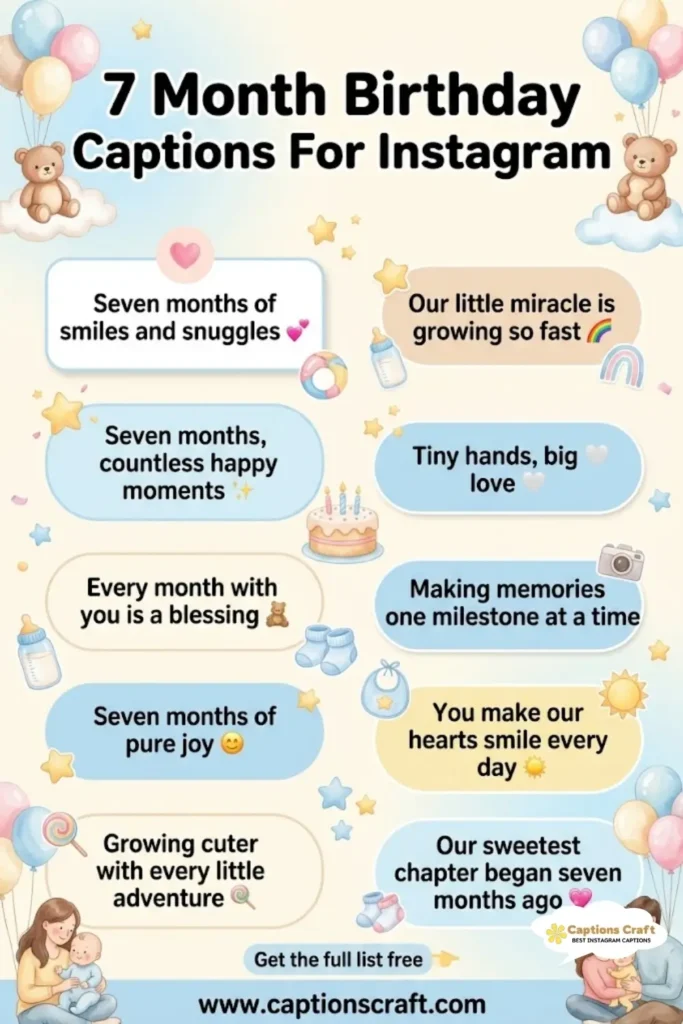 Celebrate Joyful Moments with 7 Month Birthday Captions For Instagram 127+ Delightful Choices