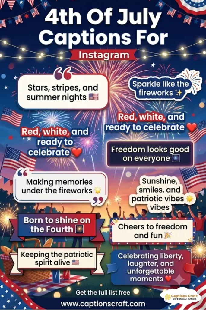 125+ Creative 4th Of July Captions For Instagram And Quotes To Shine On Independence Day
