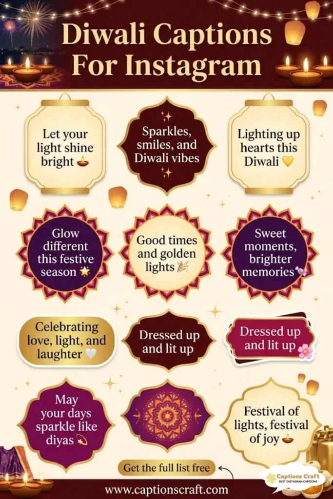 Light Up Your Diwali with 123+ Fun Diwali Captions For Instagram and Quotes Magic