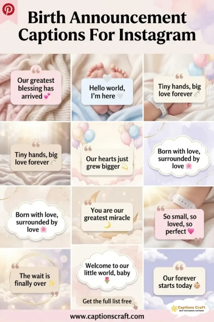 Cherish Every Moment with 149+ Birth Announcement Captions For Instagram and Quotes