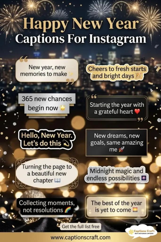 127+ Sparkling Happy New Year Captions And Quotes For Instagram to Shine Brightly in 2026