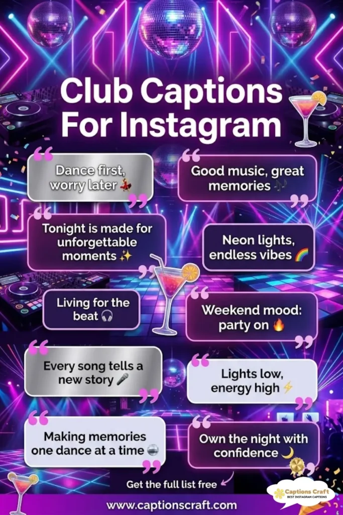 129+ Creative Club Captions For Instagram to Amp Up Your Vibe in 2026