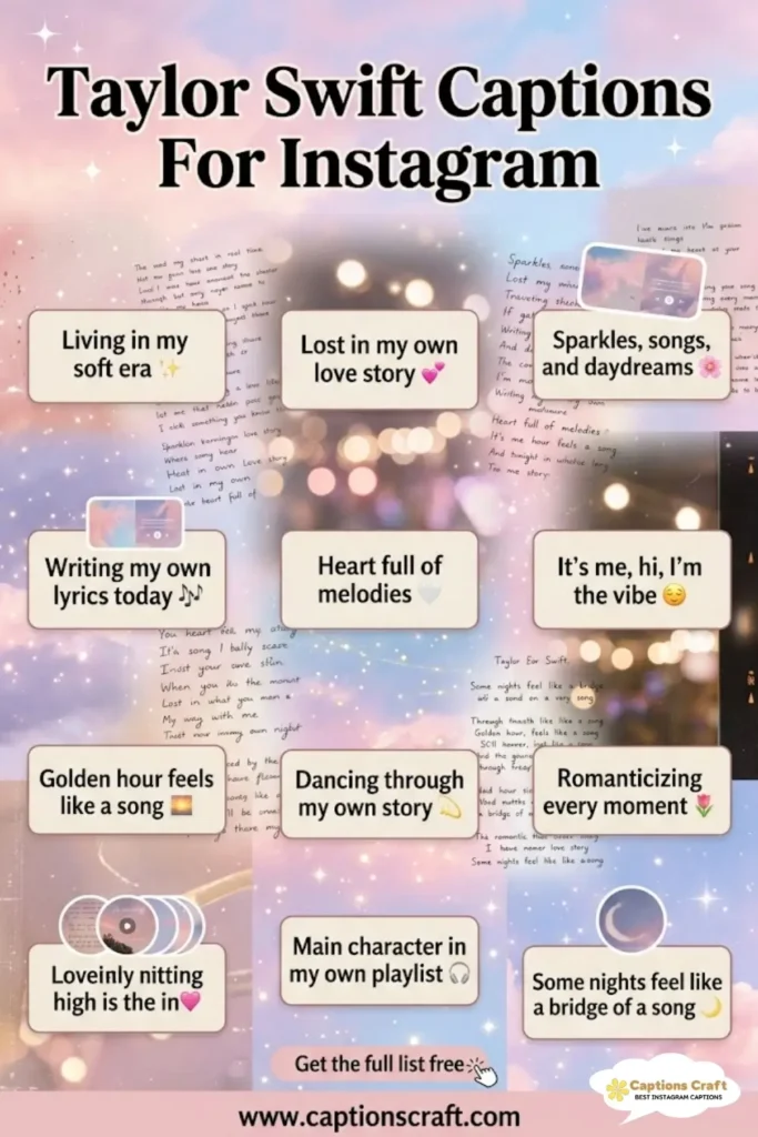 145+ Magical Taylor Swift Captions For Instagram & Quoites to Shine Bright