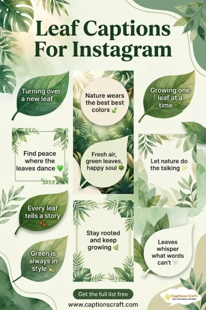 137+ Top Leaf Captions For Instagram and Quotes That Spark Nature's Magic