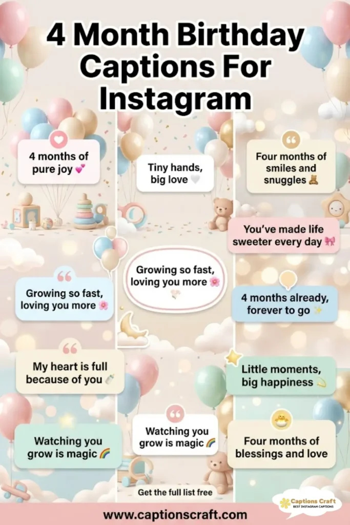 147+ Sweet 4 Month Birthday Captions For Instagram And Quotes Full Of Love And Smiles