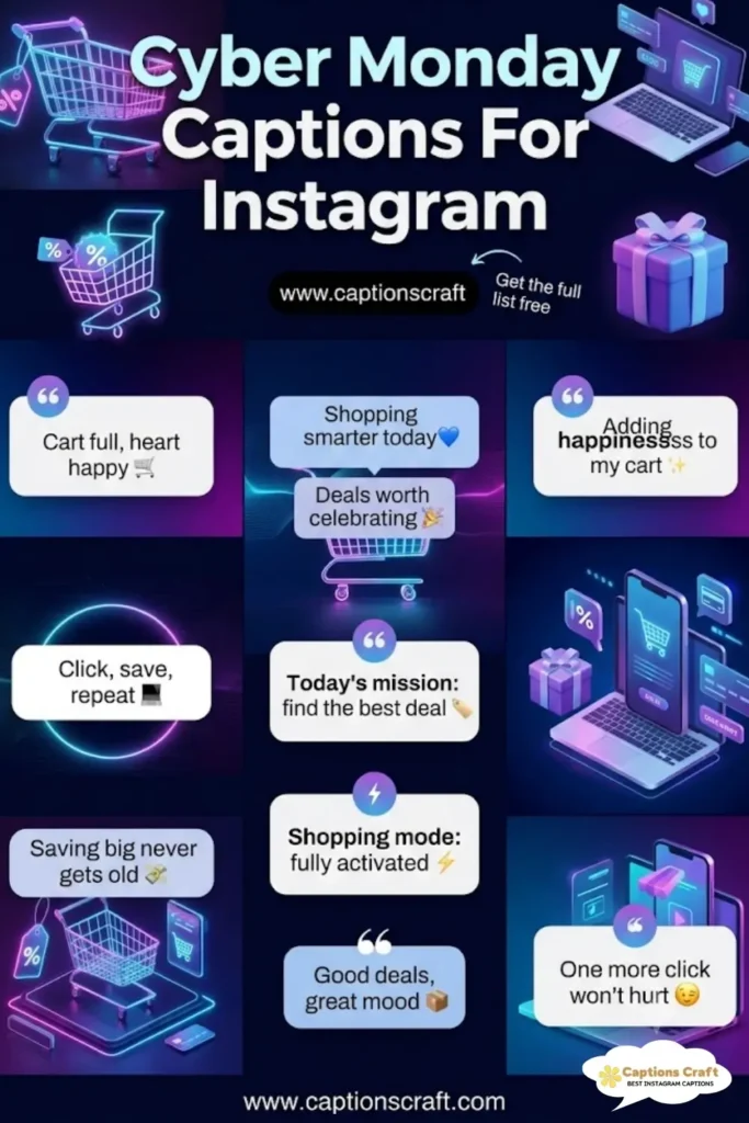 147+ Unforgettable Cyber Monday Captions For Instagram and Quotes That Shine in 2026